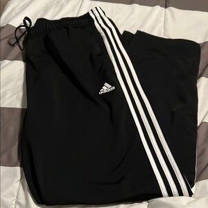 Adidas Black pants with Triple White Stripes mens 2xl
